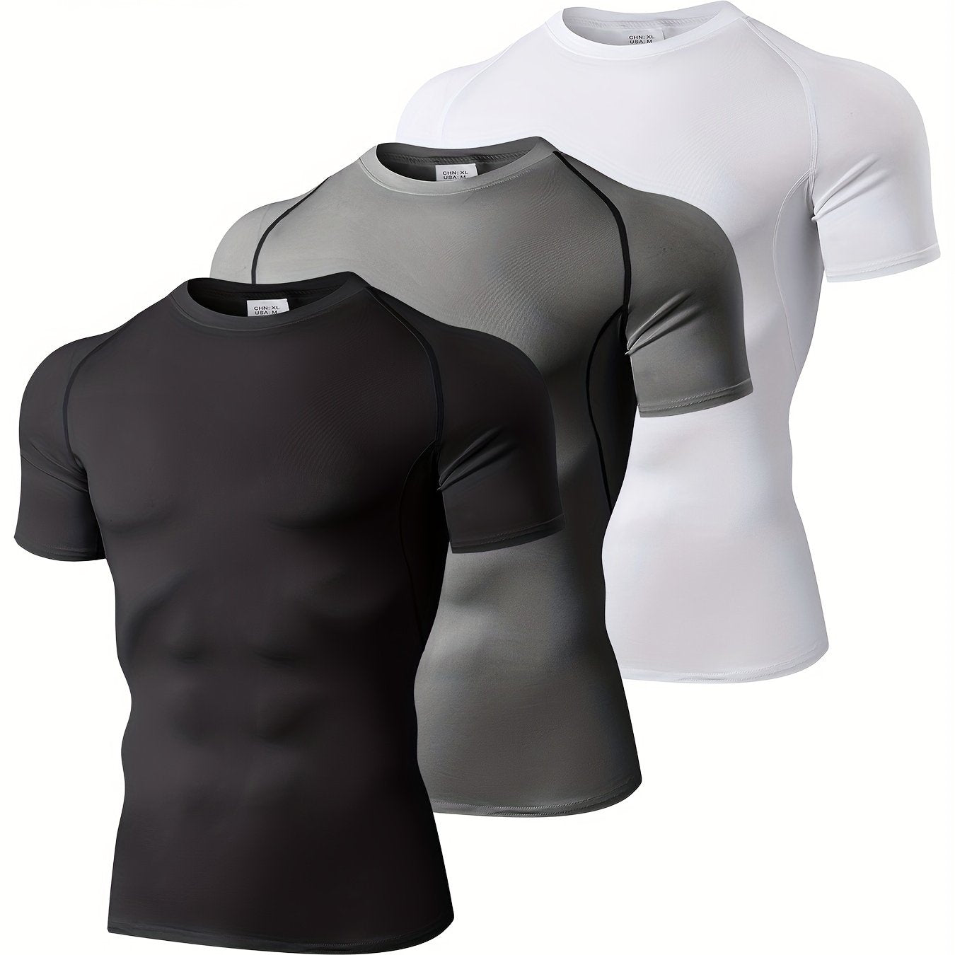 Mens Compression Workout Tshirt Set