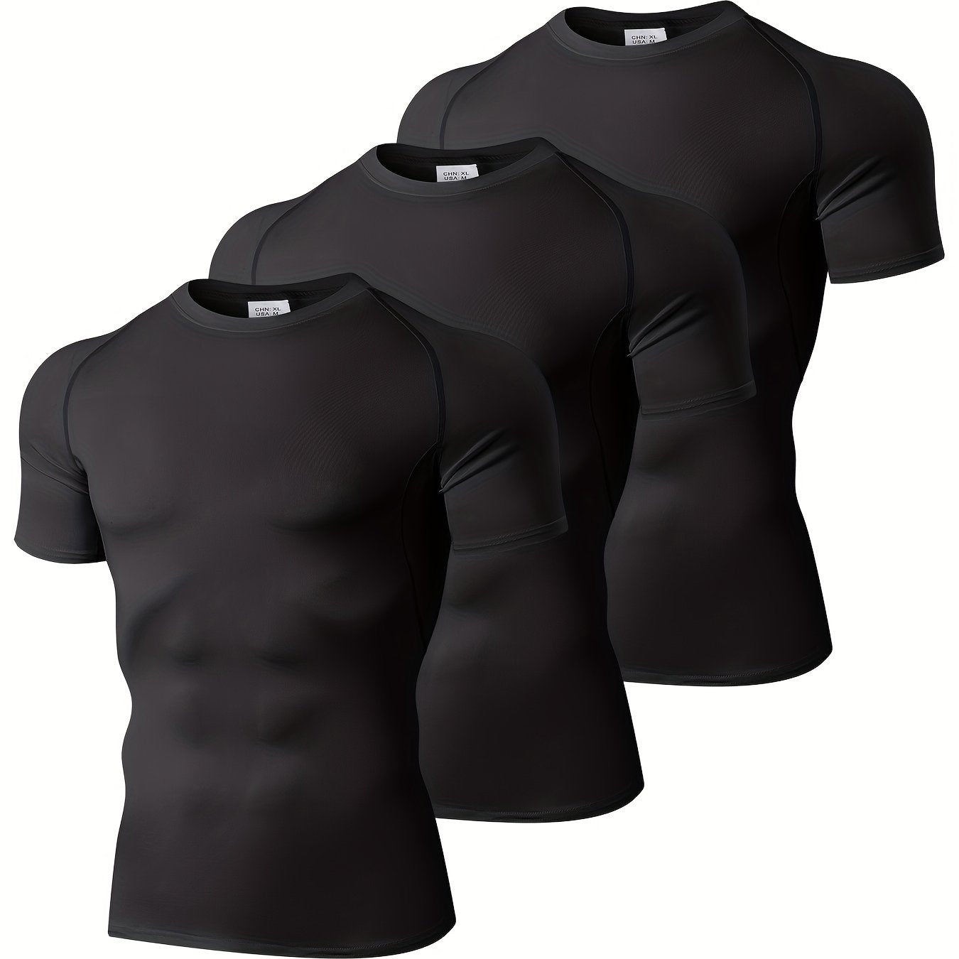 Mens Compression Workout Tshirt Set