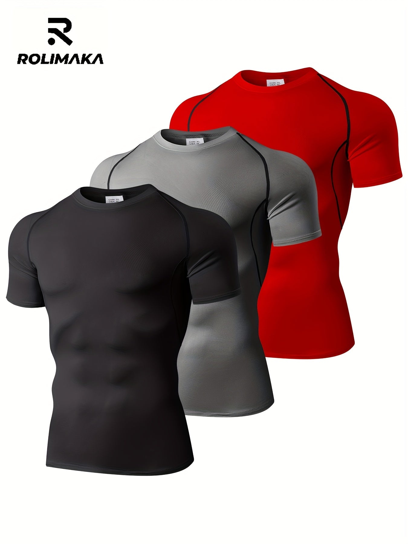 Mens Compression Workout Tshirt Set