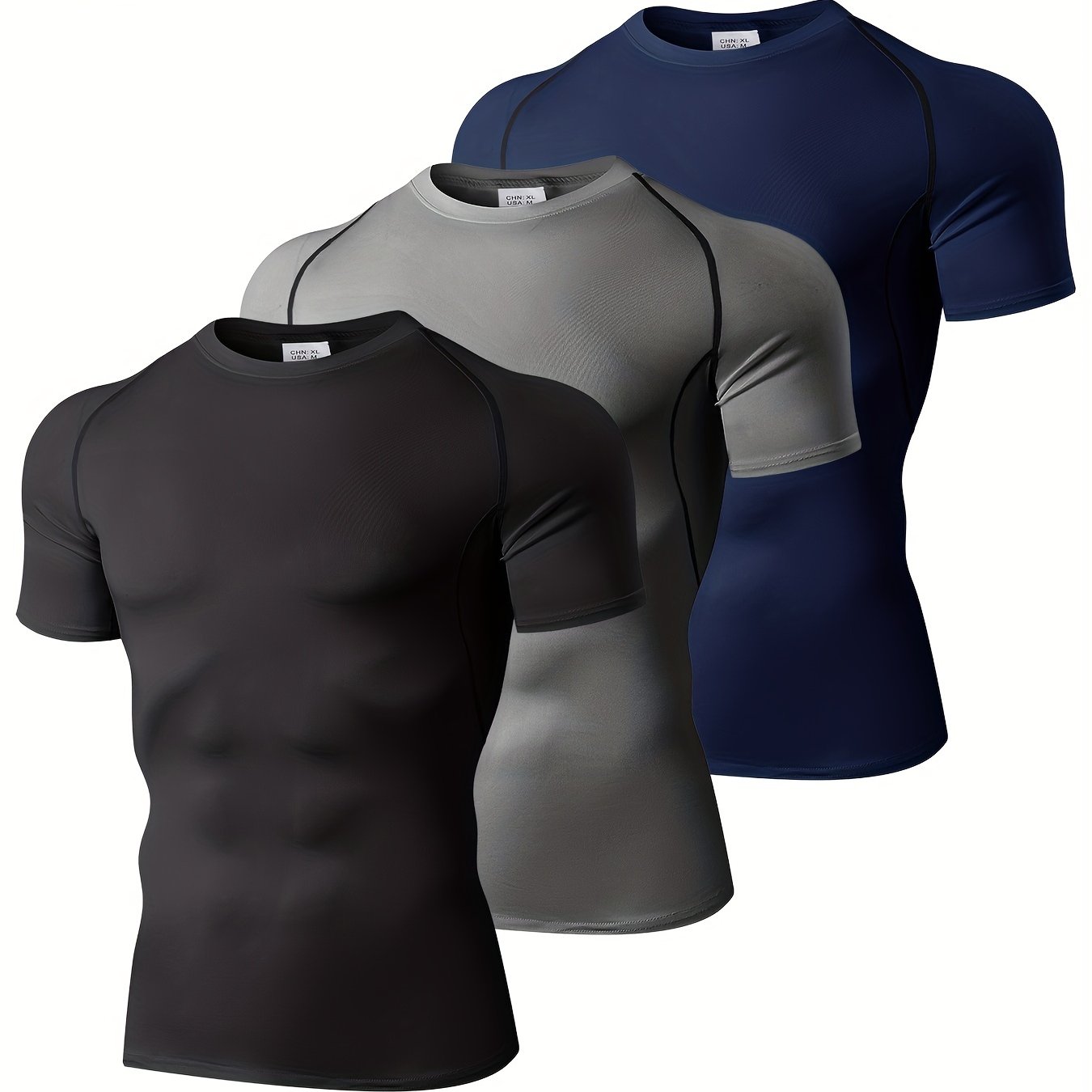 Mens Compression Workout Tshirt Set