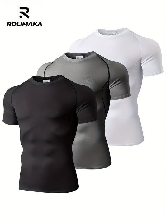 Mens Compression Workout Tshirt Set