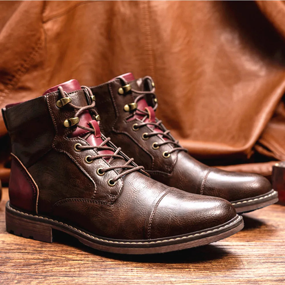 Men's Leather Fashion Zipper Boots