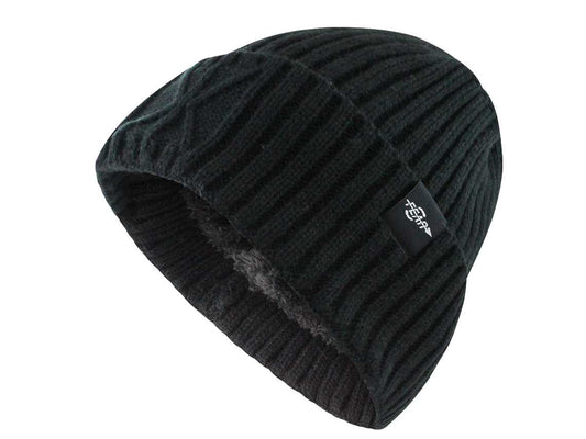 Men's Black Plush Insulated Tactical Beanie