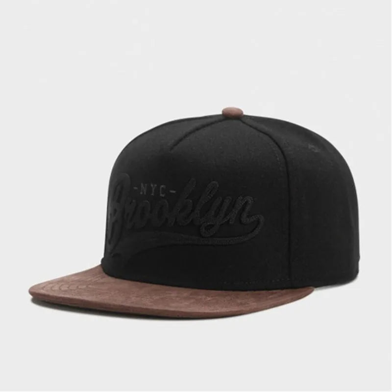 BROOKLYN Faux Suede Hip Hop Red Snapback