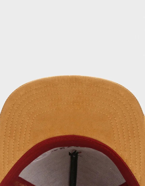 BROOKLYN Faux Suede Hip Hop Red Snapback