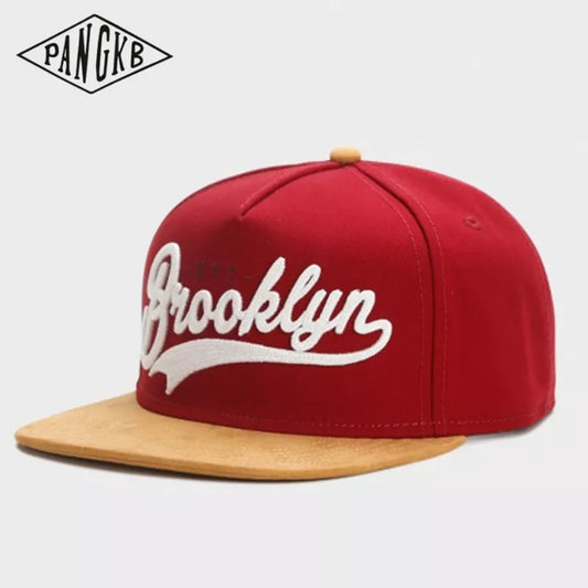 BROOKLYN Faux Suede Hip Hop Red Snapback