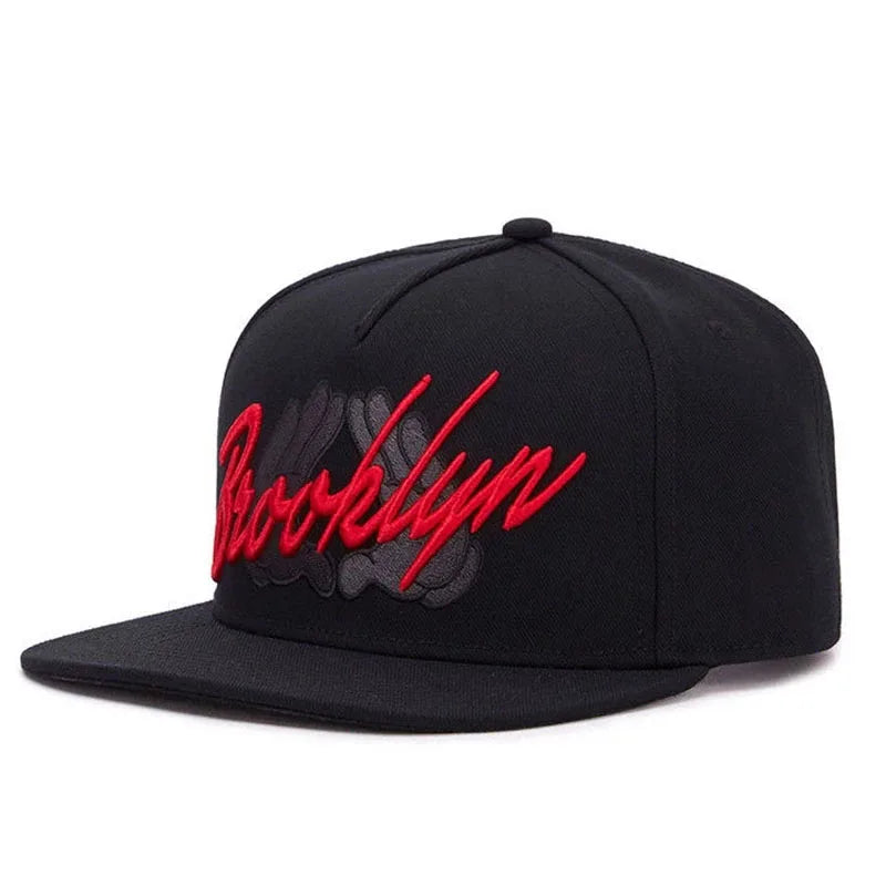 BROOKLYN Faux Suede Hip Hop Red Snapback