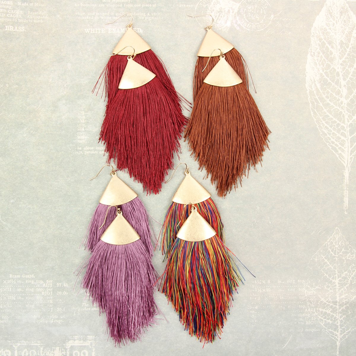 Oversized Tassel Drop Earrings