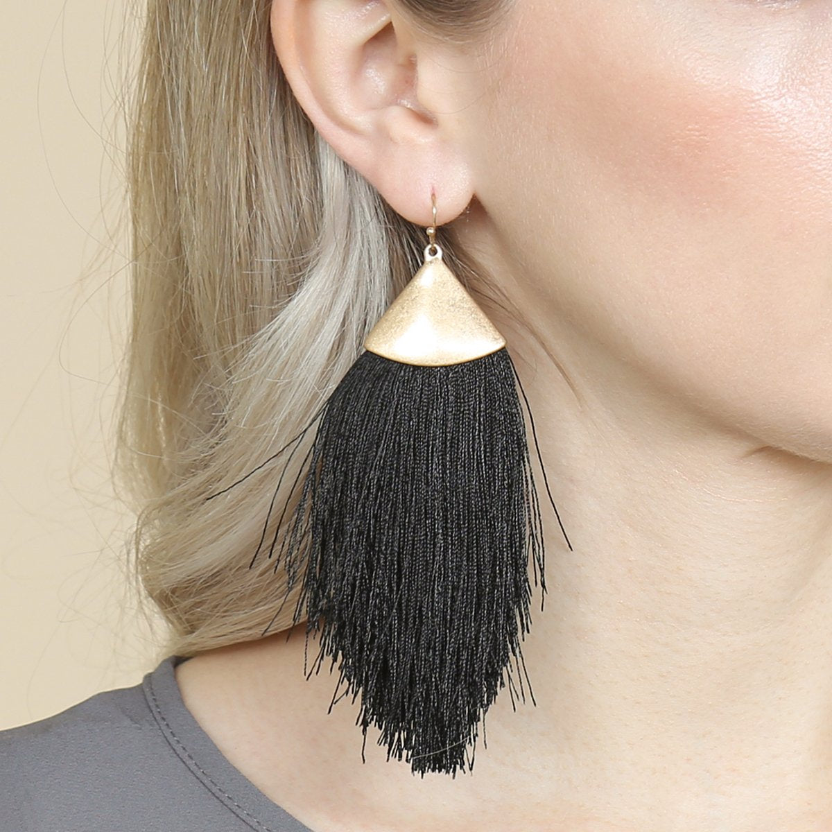 Oversized Tassel Drop Earrings