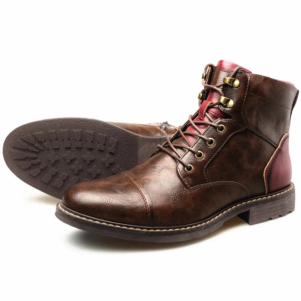 Men's Leather Fashion Zipper Boots