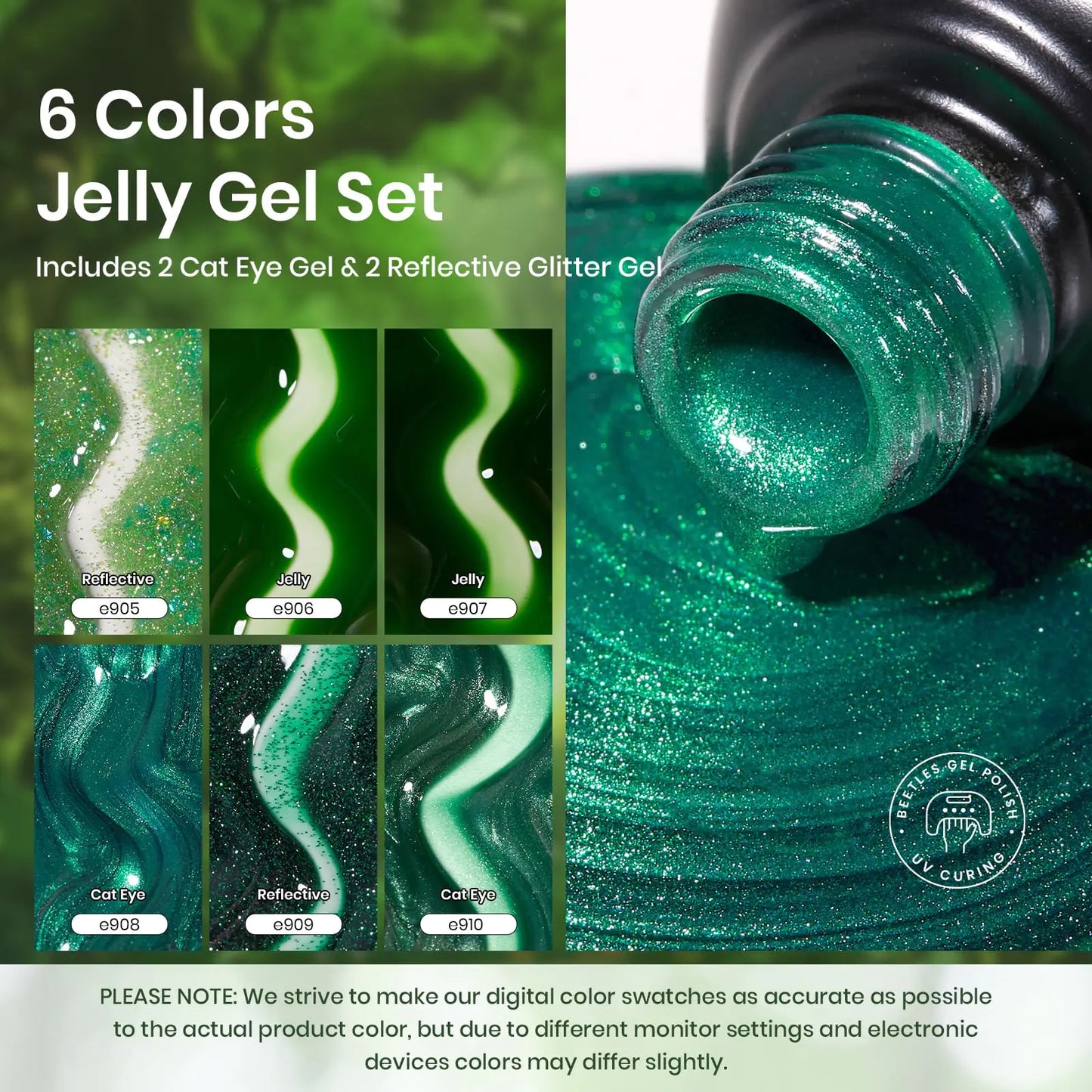 Beetles Green Gel Nail Polish Set