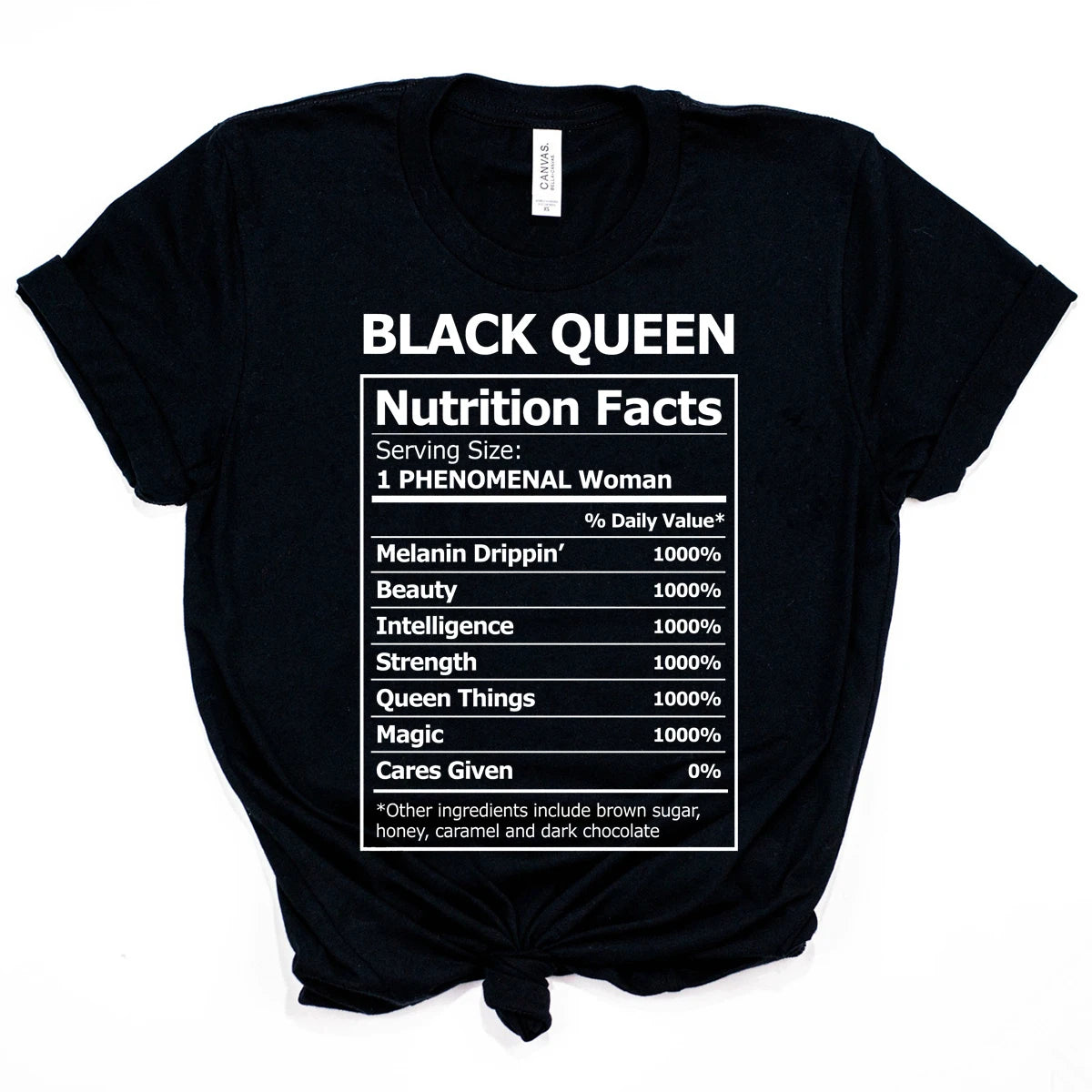 Women's Black Queen Nutritional Facts T-Shirt