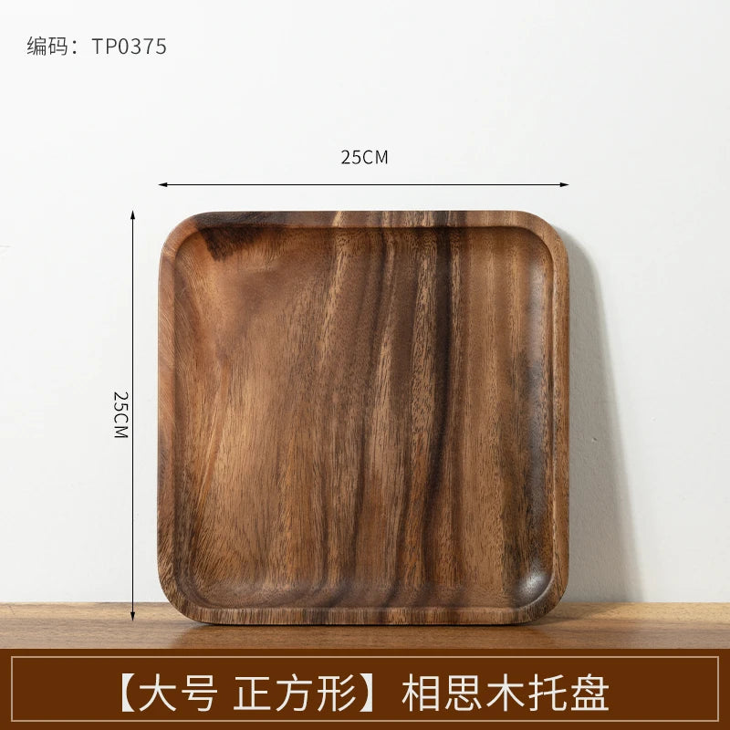 Solid Wood Rectangular Dinner Tray