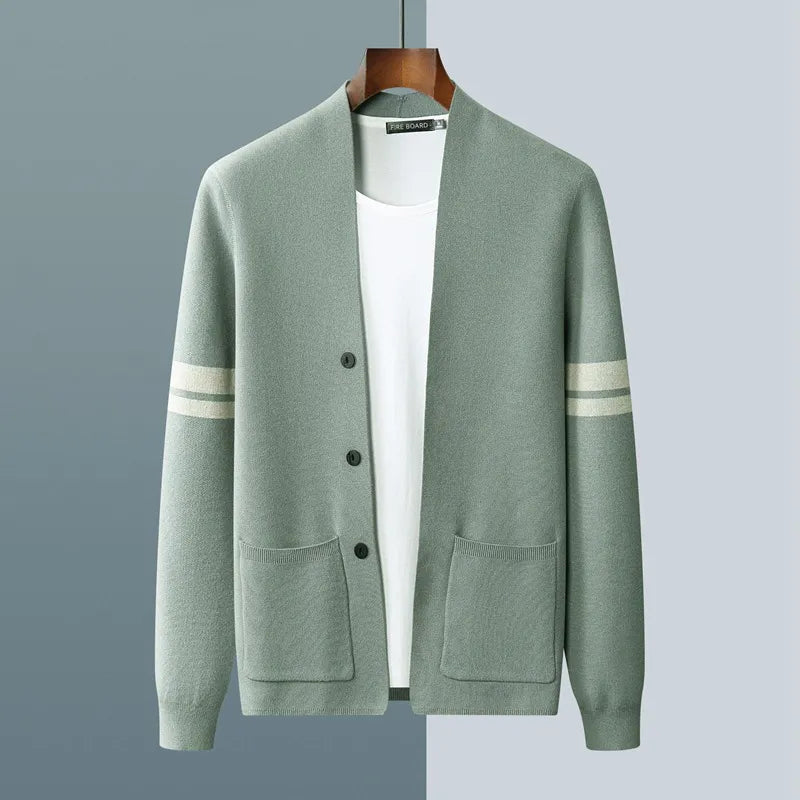 Men's V-neck Casual Wool Knitted Sweater Coat