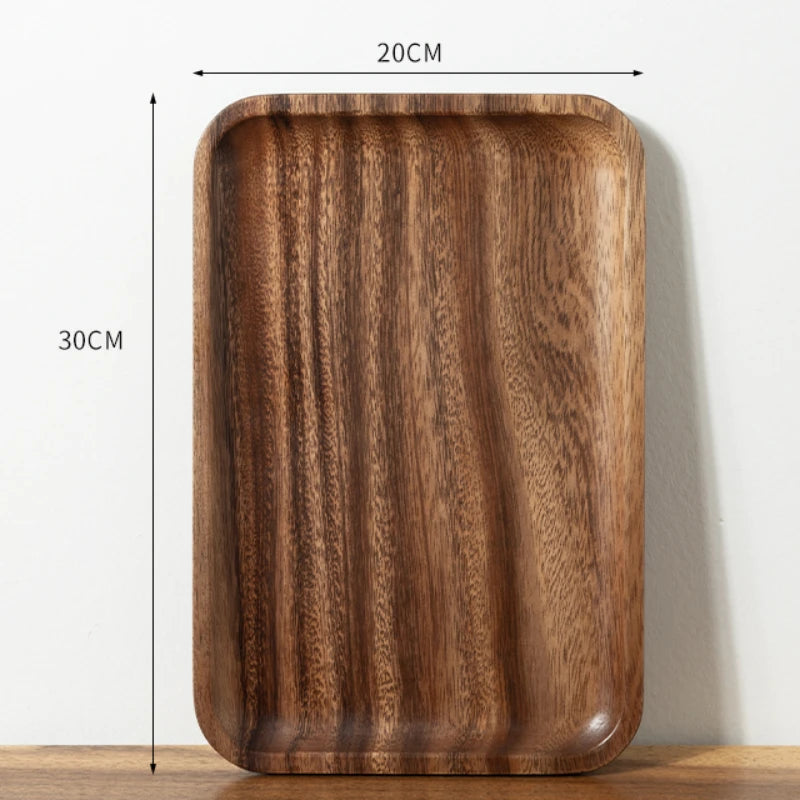 Solid Wood Rectangular Dinner Tray