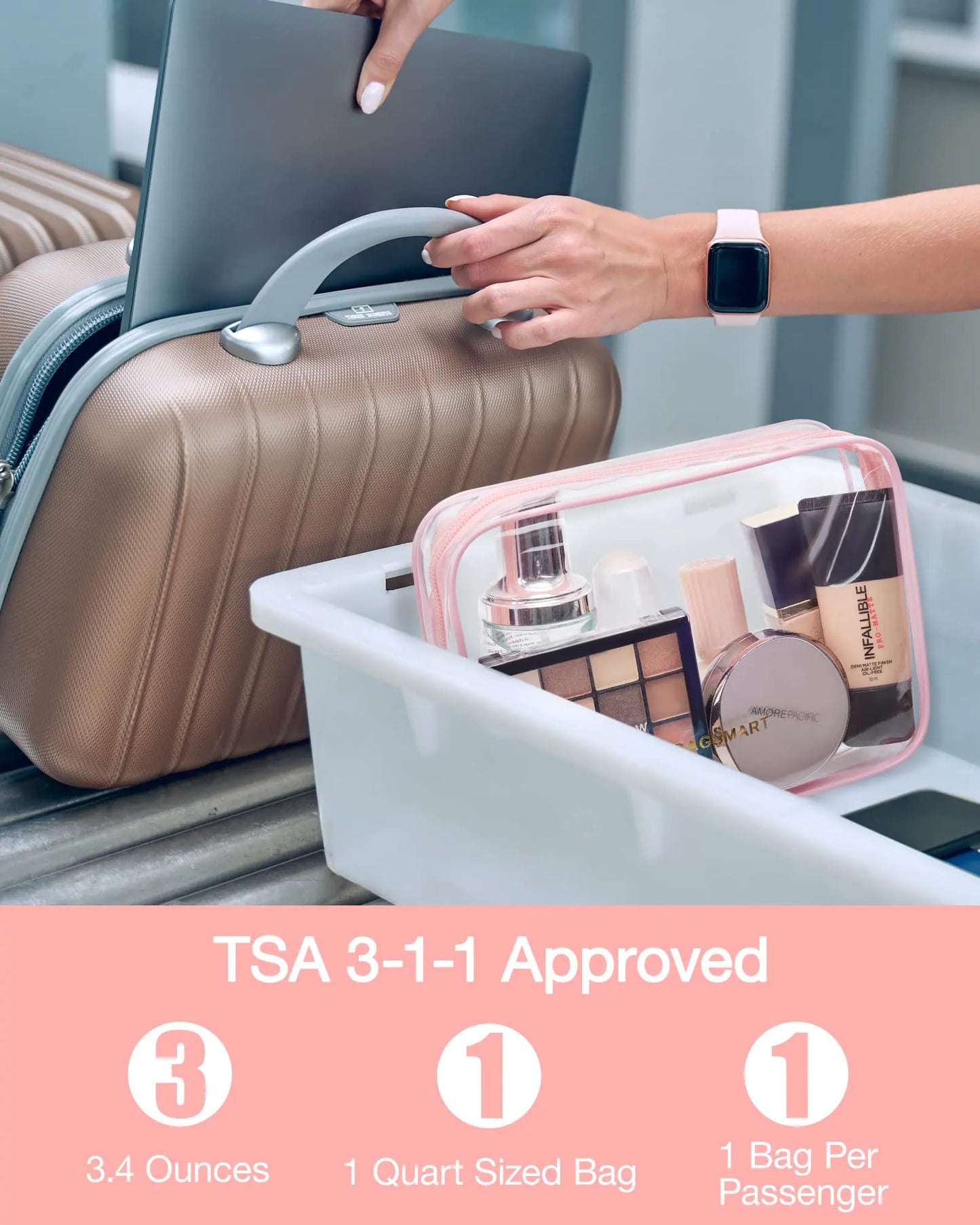 3 Pack TSA Approved Clear Toiletry Bags