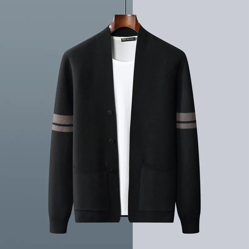 Men's V-neck Casual Wool Knitted Sweater Coat