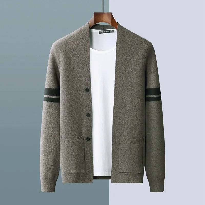 Men's V-neck Casual Wool Knitted Sweater Coat