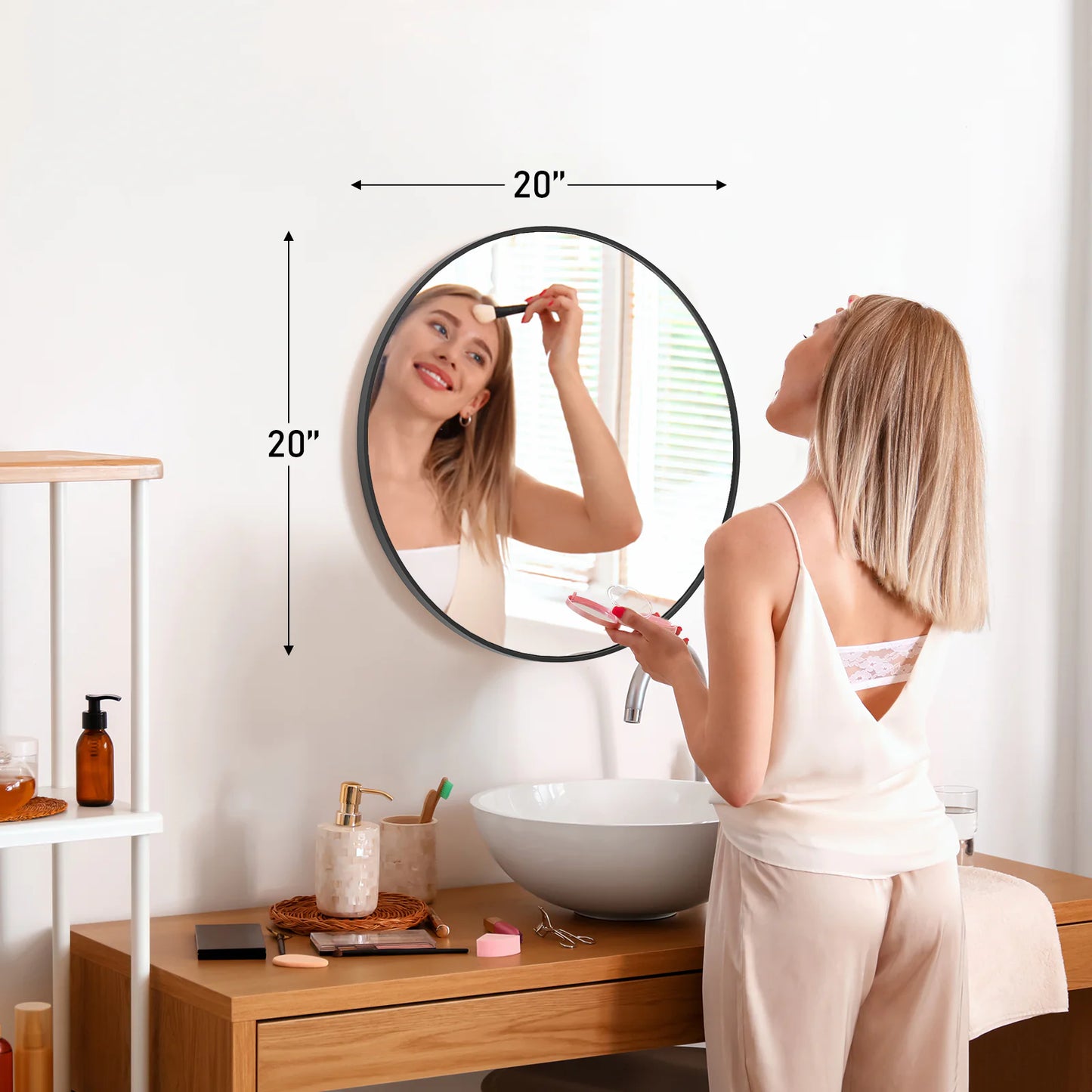 Black Circular Wall Mirror