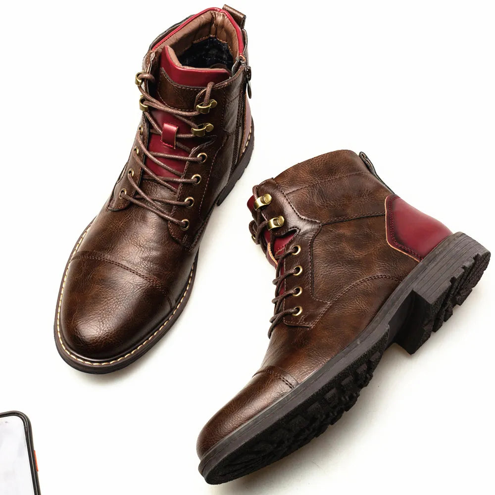 Men's Leather Fashion Zipper Boots