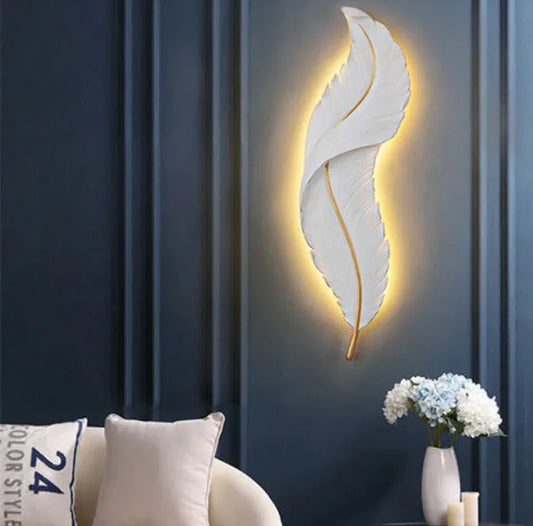 Modern LED Feather Wall Lamp